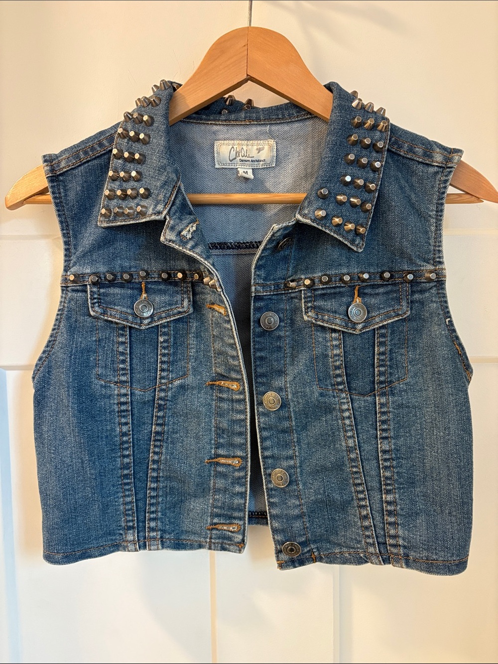 Architect Blue Studded Denim Vest